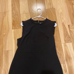 J Crew Black Ruffle Neck Suit Dress